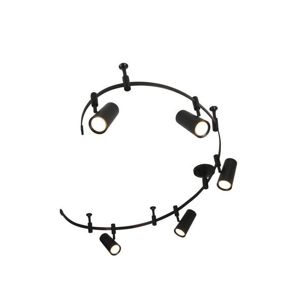 8 Foot Black Track Lighting Section - Single Circuit Low Profile Aluminum Track