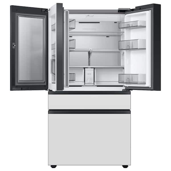 Shop Samsung Bespoke 4-Door French Door Standard-Depth Refrigerator  Includes Door Within Door & Electric Air Fry Range Suite in White Glass at