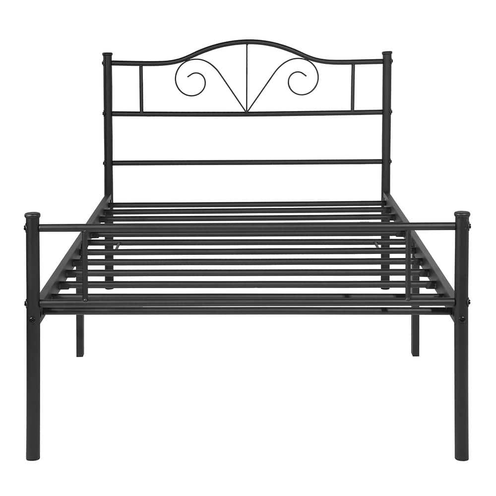 41.1 In. W Black Twin Metal Frame Platform Bed LKL-322-KKB - The Home Depot