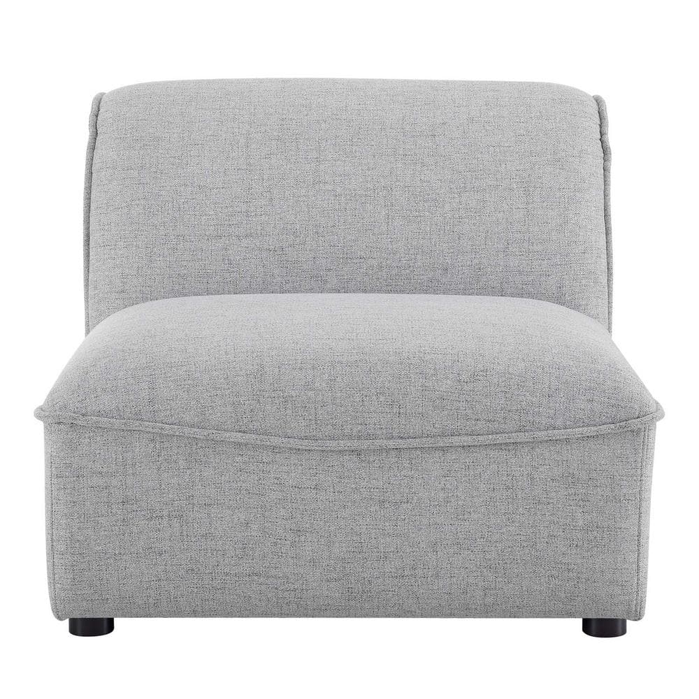 Comprise Light Gray Velvet Armless Lounge Chair