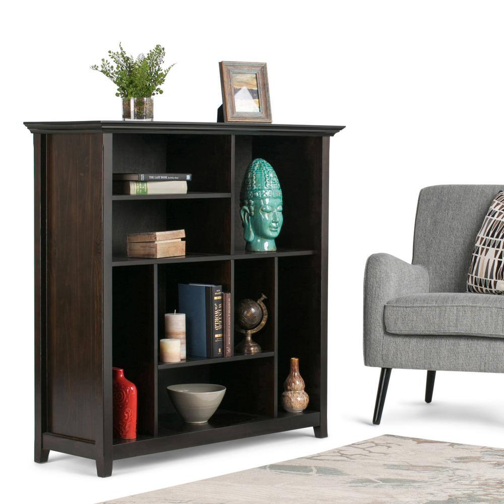 Hickory Brown Multi-Cube Solid Wood Bookcase