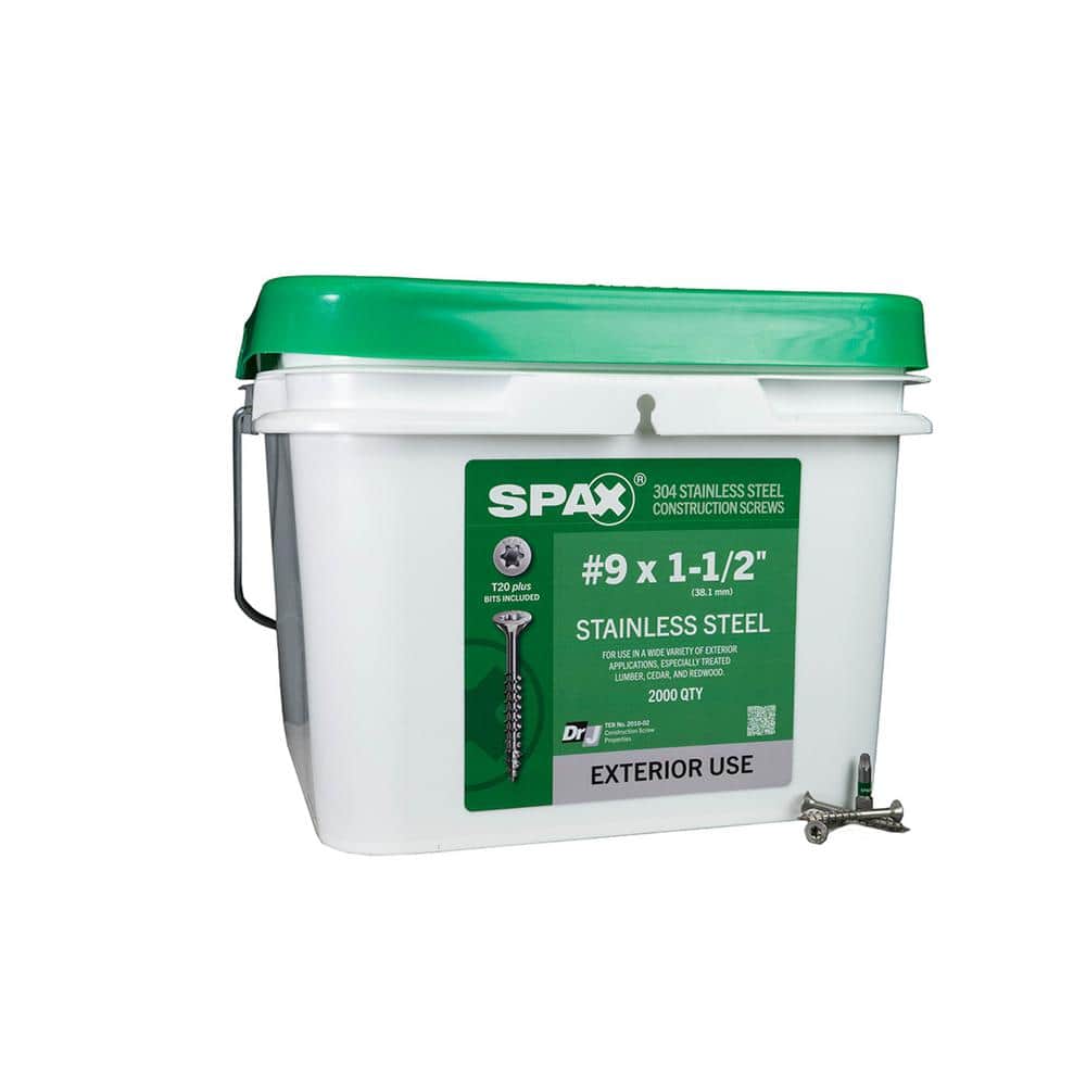 SPAX 9 x 11/2 in. Exterior Flat Head Stainless Steel Wood Deck Screws
