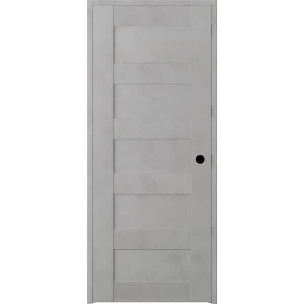 Unbranded 32 in. x 80 in. Vona Left-Handed Solid Core Light Urban Textured Wood Single Prehung Interior Door