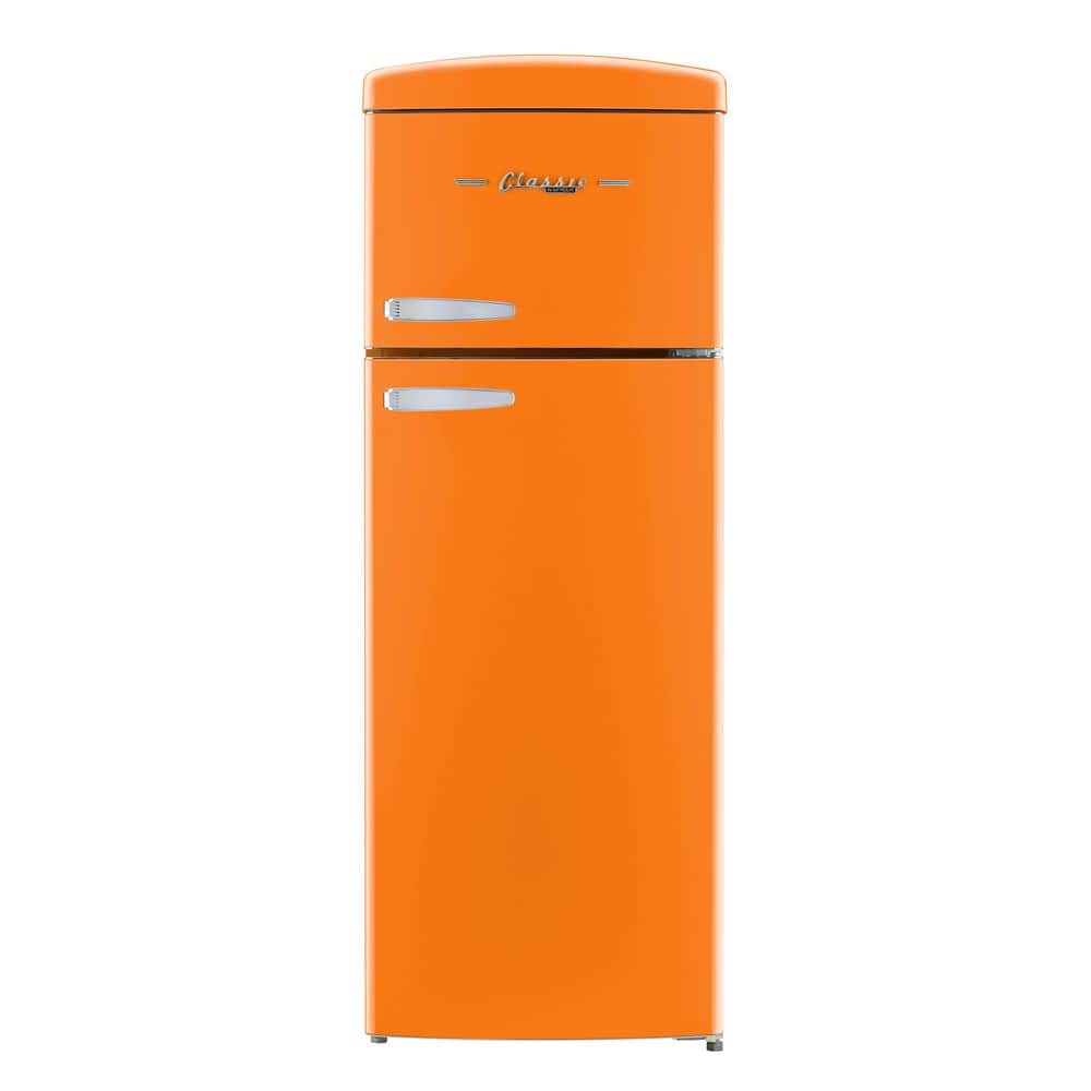 Unique Appliances Classic Retro 21.6 in. 7.5 cu. ft. Top Mount Refrigerator in Creamscicle Orange UNQ-FR7CT O AC