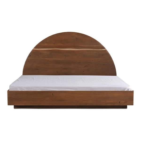 Wilder Brown Solid Acacia Wood Frame King Platform Bed with Live-Edge Detail