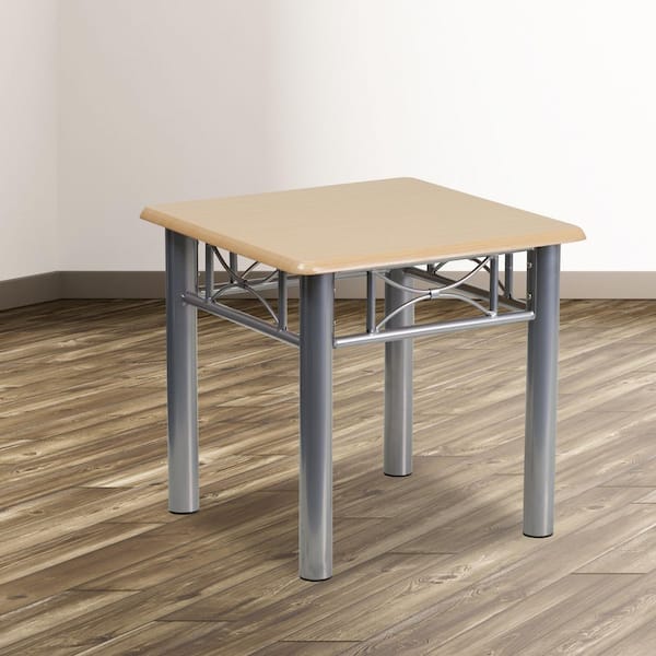 Flash Furniture 21 in. Natural/Gray Medium Square Wood Coffee Table