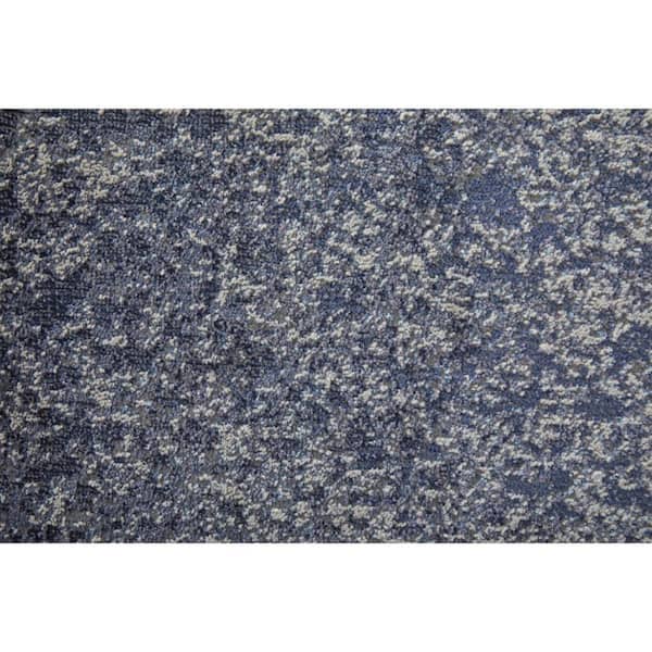 2 ft. x 8 ft. Ivory, Blue Abstract Area Rug