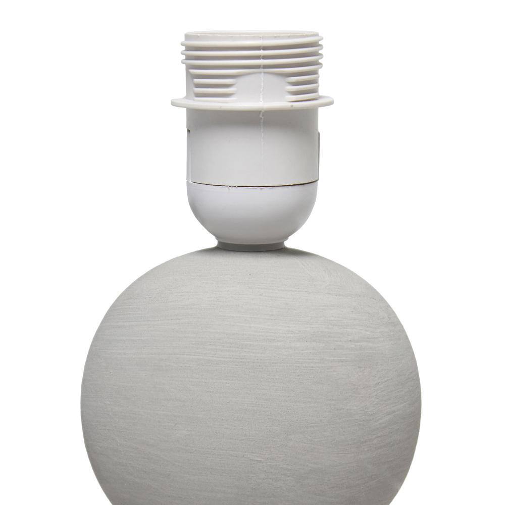 Edison White Ceramic Gourd Nightstand Lamp with Barrel Shade