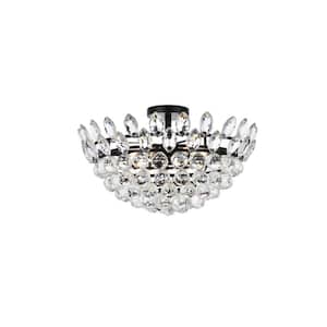 Timless Home 20 in. 5-Light Contemporary Black Flush Mount with No Bulbs Included
