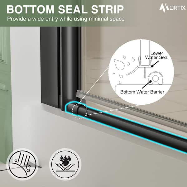 mortix 34 in. W x 72 in. H Pivot Framed Swing Shower Door in