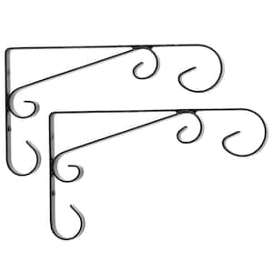 ACHLA DESIGNS 8 in. Tall Black Powder Coat Metal Multi-Use Double Ended  Brackets with S-Hooks (Set of 2) TSH-16-2 - The Home Depot