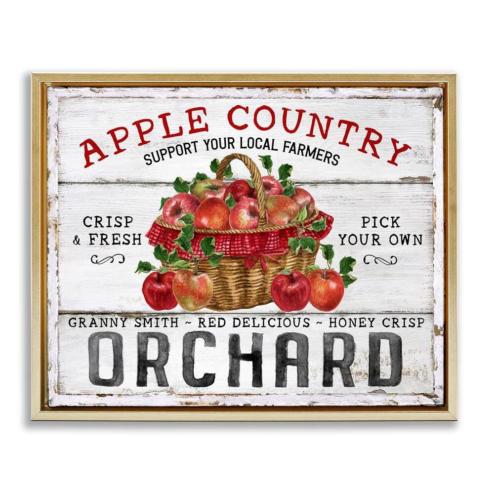 Rustic Apple Orchard by Creatif Belle Gold Floater Frame Graphic Typography Art Print 31 in. x 25 in. price history on PriceWatchPro