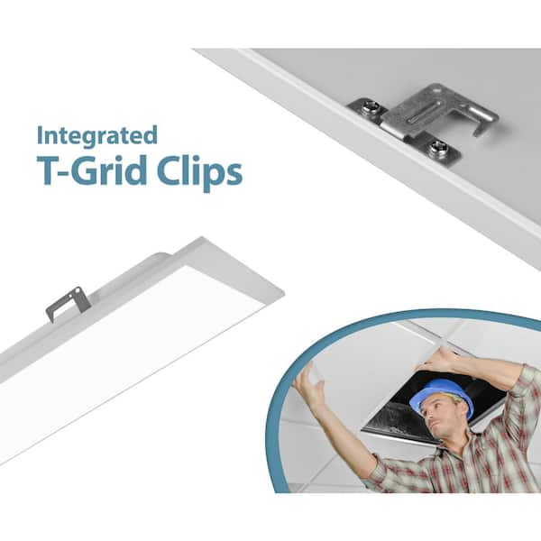 NICOR TGL1 2 ft. x 4 ft. 300-Watt Equivalent Integrated LED White Troffer, 4000K, 2-Pack