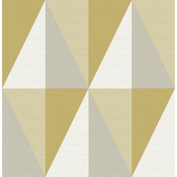 A-Street Prints Aspect Yellow Geometric Faux Grasscloth Yellow Wallpaper Sample