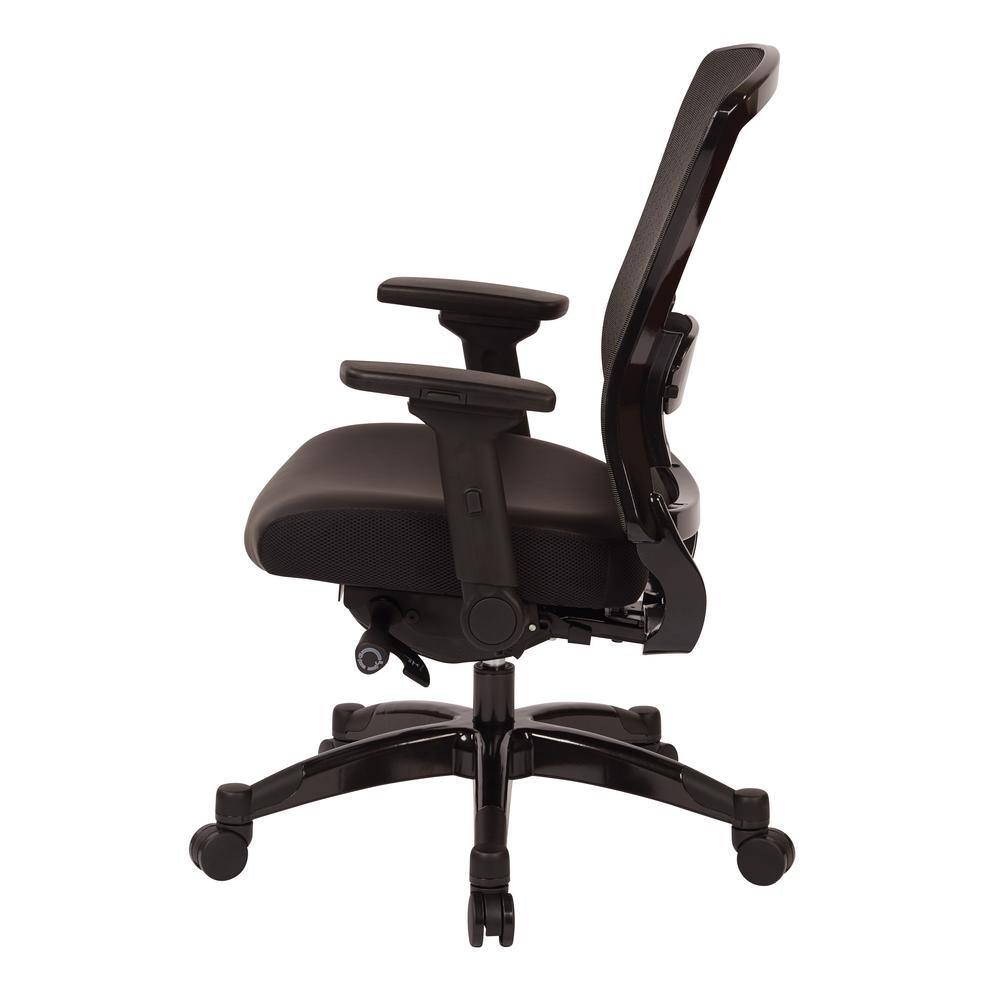Executive Gunmetal Adjustable Mesh & Leather Office Chair