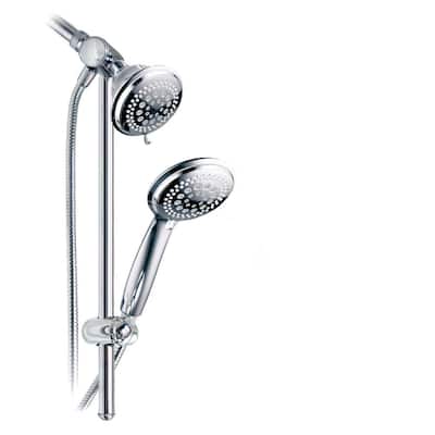 36-spray 4 in. Dual Shower Head and Handheld Shower Head with Body spray in Chrome
