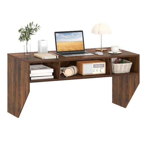 Wall-Mounted Floating Computer Desk with 3 Storage Compartments 41.5 in. x 21 in. Top