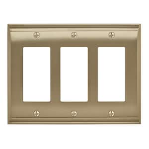 Gold 3-Gang Decorator/Rocker Wall Plate (1-Pack)