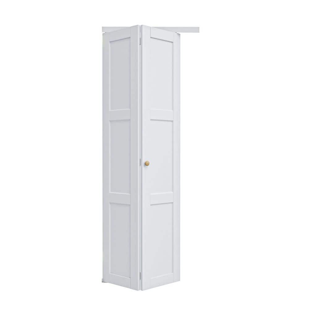 28 in. x 80 in. 3-Panel Solid Core MDF White Primed Composite Interior Closet Bi-fold Door with Hardware price history on PriceWatchPro