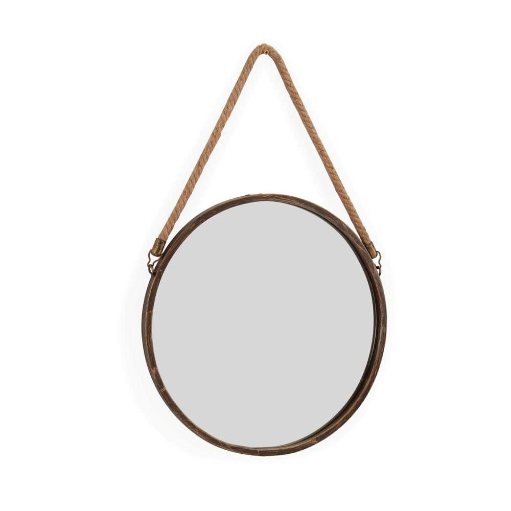 DANYA B Medium Round Gold Contemporary Mirror (21.375 In. H X 14.5 In ...