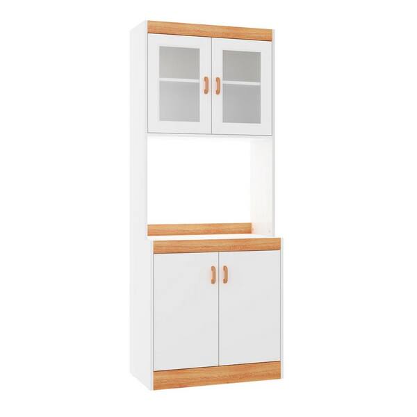Reviews For Home Source Industries White Aaronsburg Microwave Cabinet With Upper And Lower Cabinets Pg 1 The Depot White Aaronsburg Microwave Cabinet, Microwave Stand With Storage Home Depot