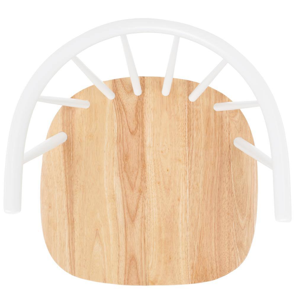 Natural and White Rubber Wood Counter Stool Set