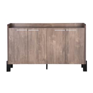 Hazelnut 62 in. W Sideboard Cabinet Large Dining Server Cupboard Buffet Table with 2 Storage Cabinets