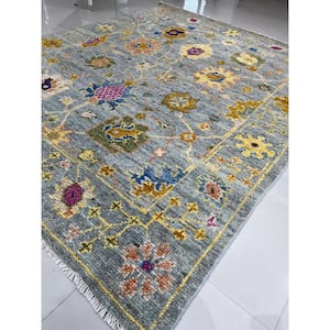 Gray 9 ft. x 12 ft. Hand Knotted Wool Oriental Modern Rug Area Rug