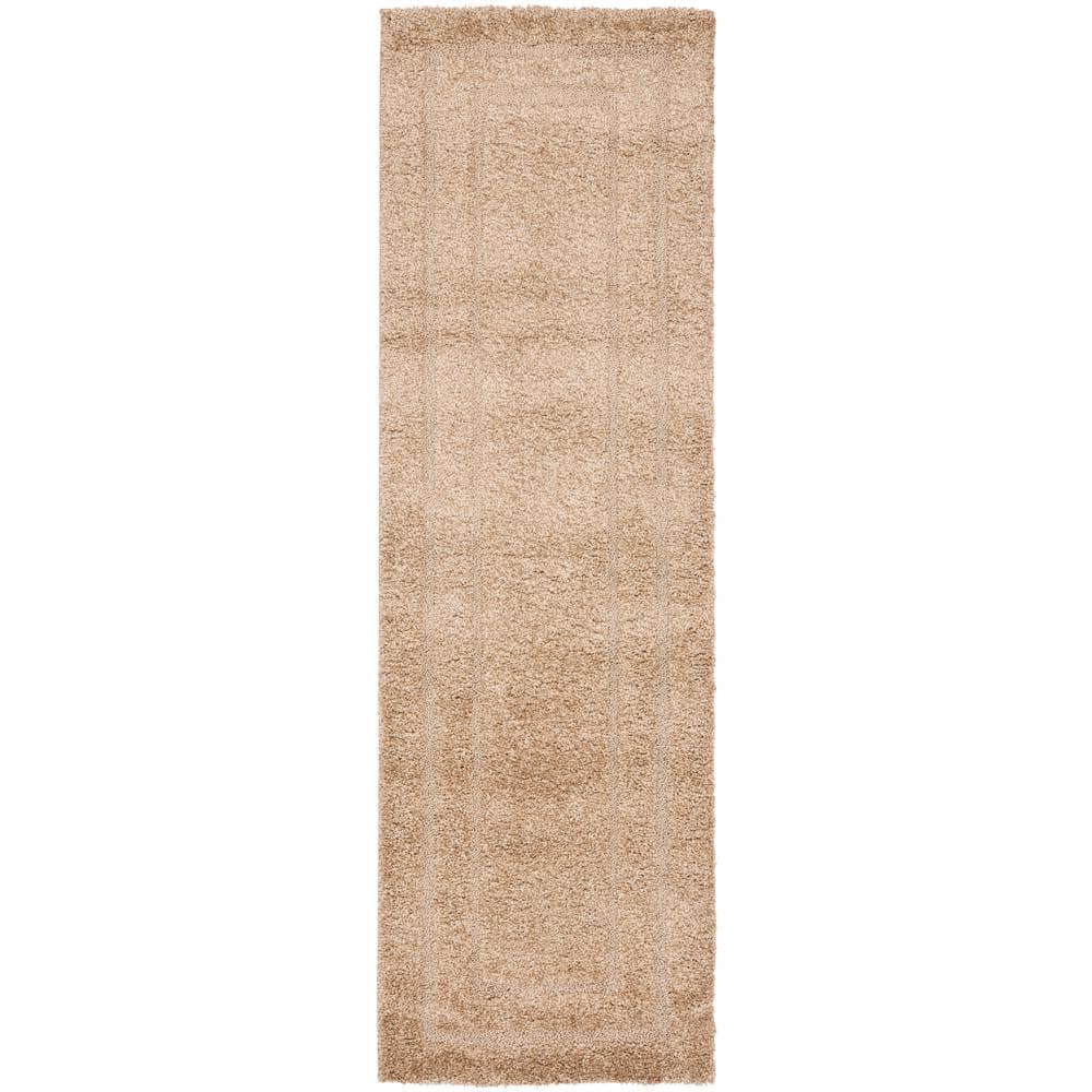 Florida Shag Beige 2 ft. x 7 ft. Border Runner Rug price history on PriceWatchPro