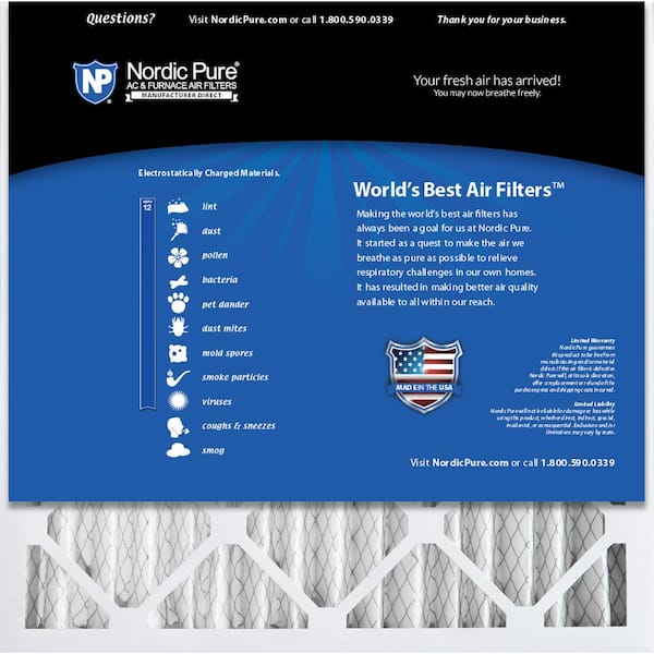 Nordic Pure 18x18x1 MERV 12 Pleated AC Furnace Air Filters 3 Pack 