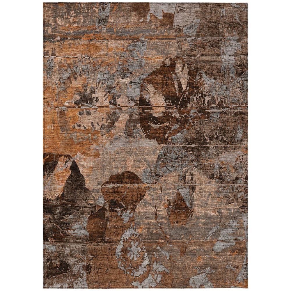 Brown, Gray 10 ft. x 14 ft. Woven Abstract Polyester Rectangle Indoor / Outdoor Area Rug price history on PriceWatchPro