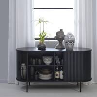 Nebula Black Oak Sideboard with Gliding Doors