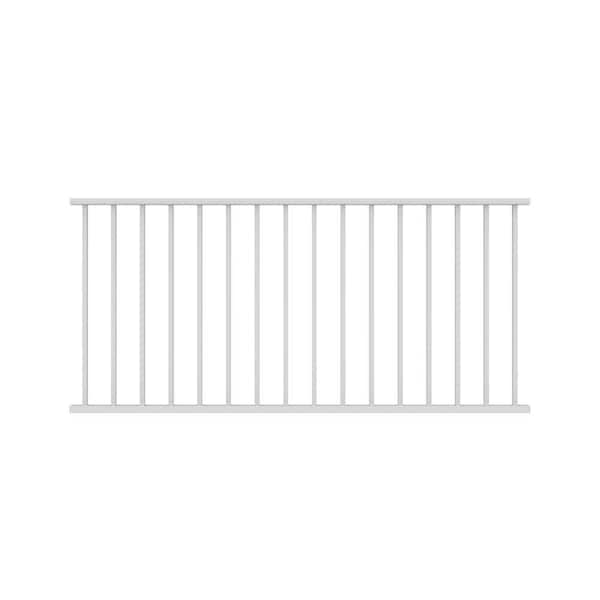 RDI Avalon 6 ft. x 36 in. Powder Coated Aluminum Rail Panel with Square Balusters Level 36 in. Rail Height in White