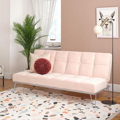 Elle Pink Convertible Sofa Bed Futon