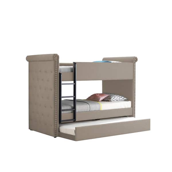 Acme Furniture Romana II Beige Fabric Twin/Twin Bunk Bed and Trundle