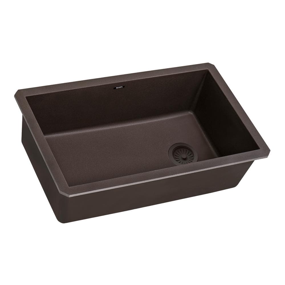 EpiGranite 32 in. Undermount Single Bowl Kitchen Sink in Espresso Brown Granite Quartz Composite with Offset Drain price history on PriceWatchPro