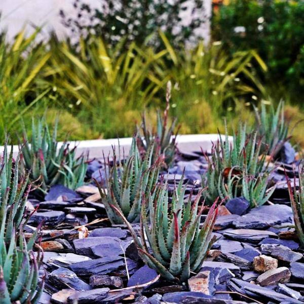 Black and Tan Slate Garden Landscaping Rocks, 10 lbs