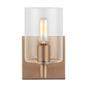 Fullton Modern 1-Light LED Indoor Dimmable Satin Brass Gold Bath Vanity Wall Sconce