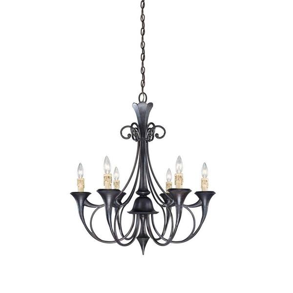 Eurofase Beaumont Collection 6-Light Antique Bronze Chandelier-DISCONTINUED