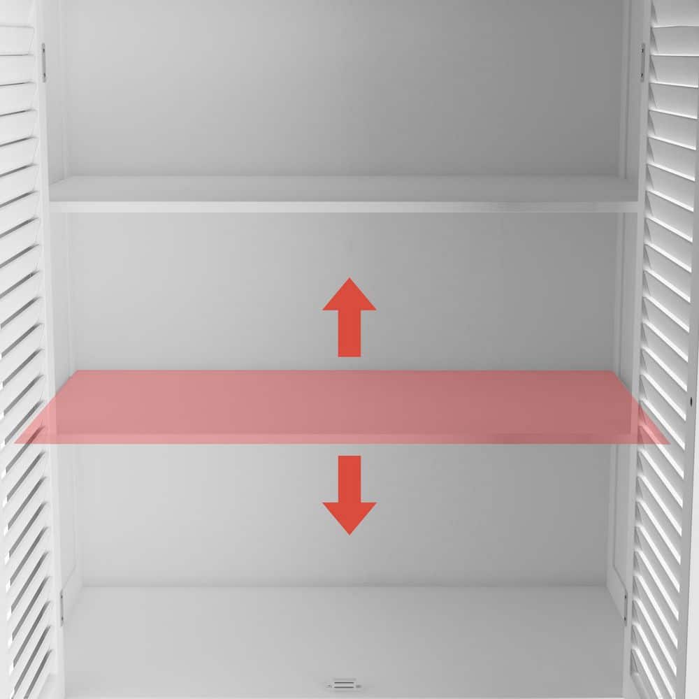 White Gloss 71.6" Tall Kitchen Pantry with Shutter Doors