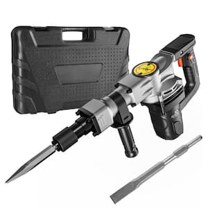 Demolition Jack Hammer, 19 .69 x 13.39 in. 1400W Electric Jackhammer Heavy Duty, 2pcs Chisels Bits Chipping with Case