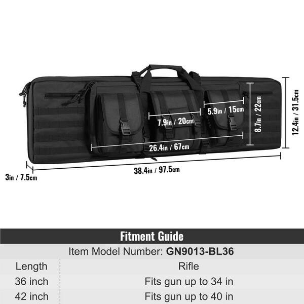 SKYSHALO Rifle Bag, 36 in. Black Polyester with Adjustable SKYSHALO Rifle Bag, 36 in. Black Polyester with Adjustable