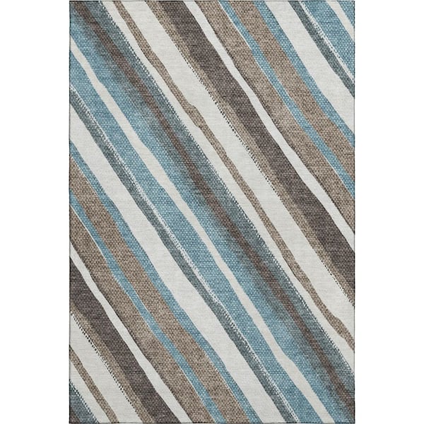 Mayfield Premium Machine Washable Abstract AMF2282 Taupe 3 ft. x 5 ft. Area Rug
