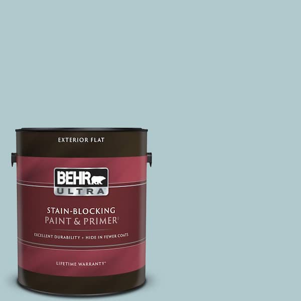 BEHR ULTRA 1 gal. Home Decorators Collection #HDC-SM14-8 Floating Blue Flat Exterior Paint & Primer