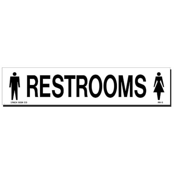 Lynch Sign 9 in. x 2 in. Restroom with Symbol Sign Printed on More Durable, Thicker, Longer Lasting Styrene Plastic