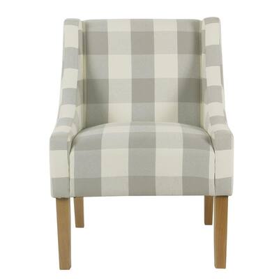 grey buffalo plaid chair