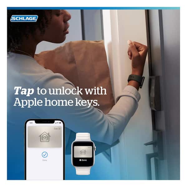 Schlage - Camelot Satin Nickel Electronic Encode Plus Smart WiFi Deadbolt with Alarm