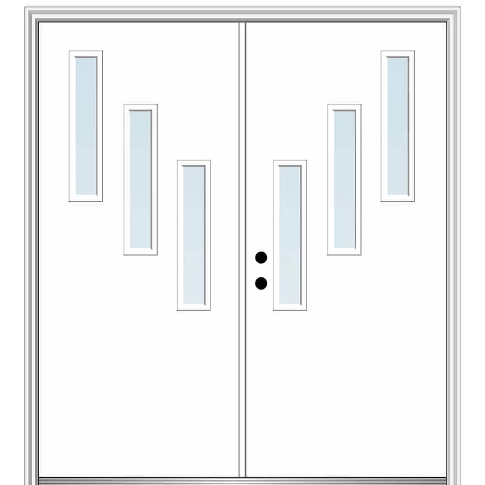 Davina 64 in. x 80 in. Right-Hand Inswing 3-Lite Clear Low-E Primed Fiberglass Prehung Front Door on 6-9/16 in. Frame price history on PriceWatchPro