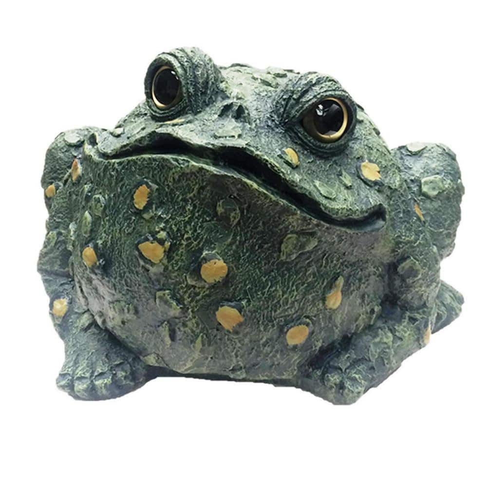 Large Dark Natural Resin Toad Garden Statue
