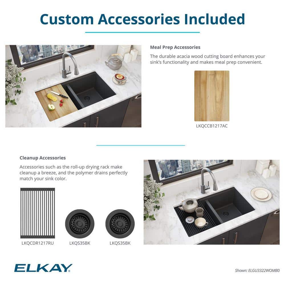 Matte Black Quartz Double Bowl Undermount Workstation Sink